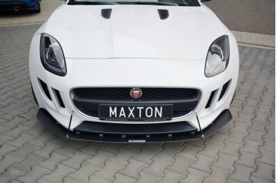 Накладка сплиттер на передний бампер Вар2 на Jaguar F-Type